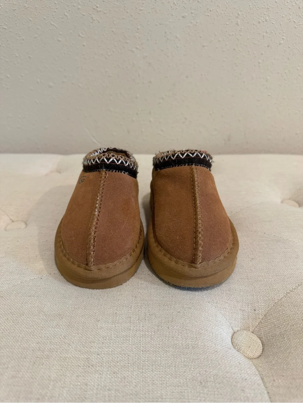 UGG Toddler Chestnut Brown Suede Slip-On Slippers 2